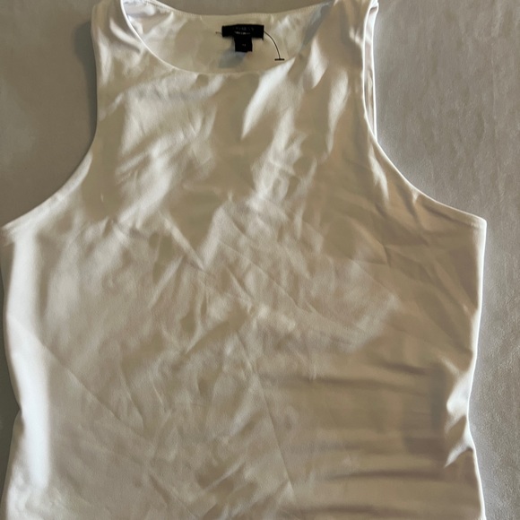 Express White Body Contour HIGH NECK TANK TOP Shirt New - Picture 8 of 10